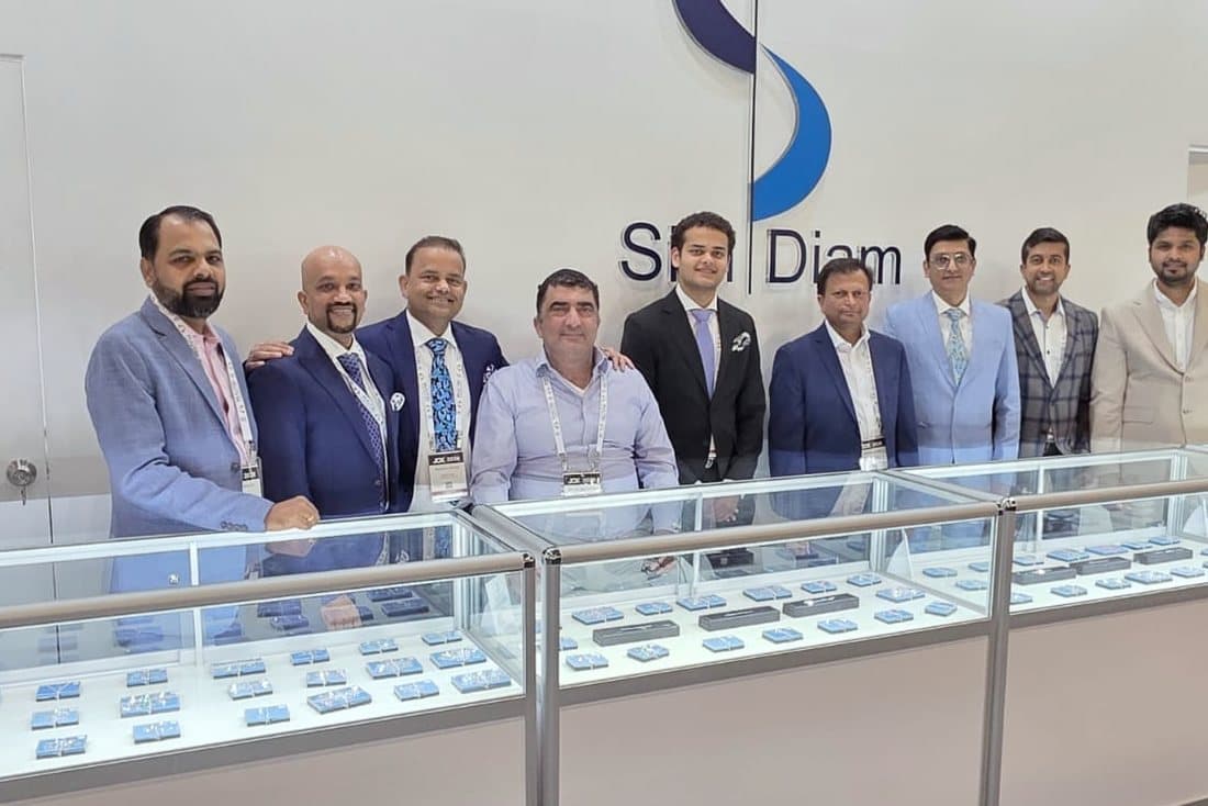 The team behind the showcases at the Sim Diam booth, JCK Las Vegas