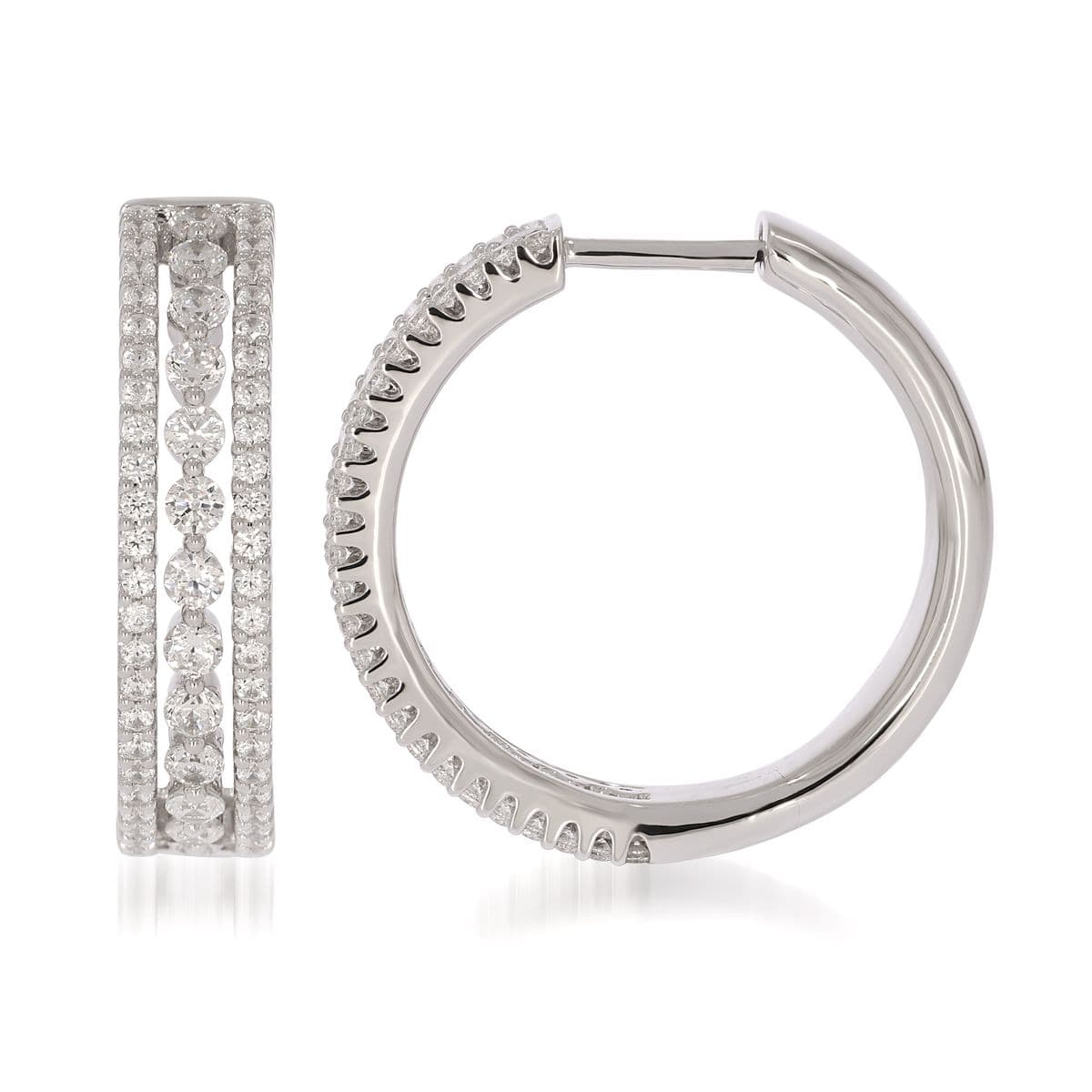 Diamond Hoop Earrings, style 22-V0233