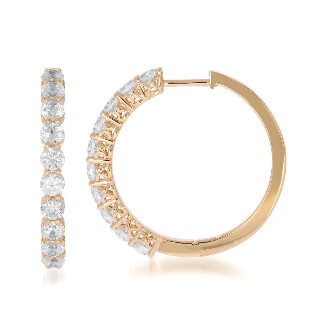 Diamond Hoop Earrings, style 22-V0234