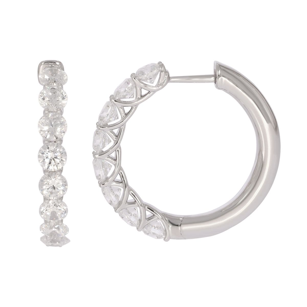 Diamond Hoop Earrings, style 22-V0238