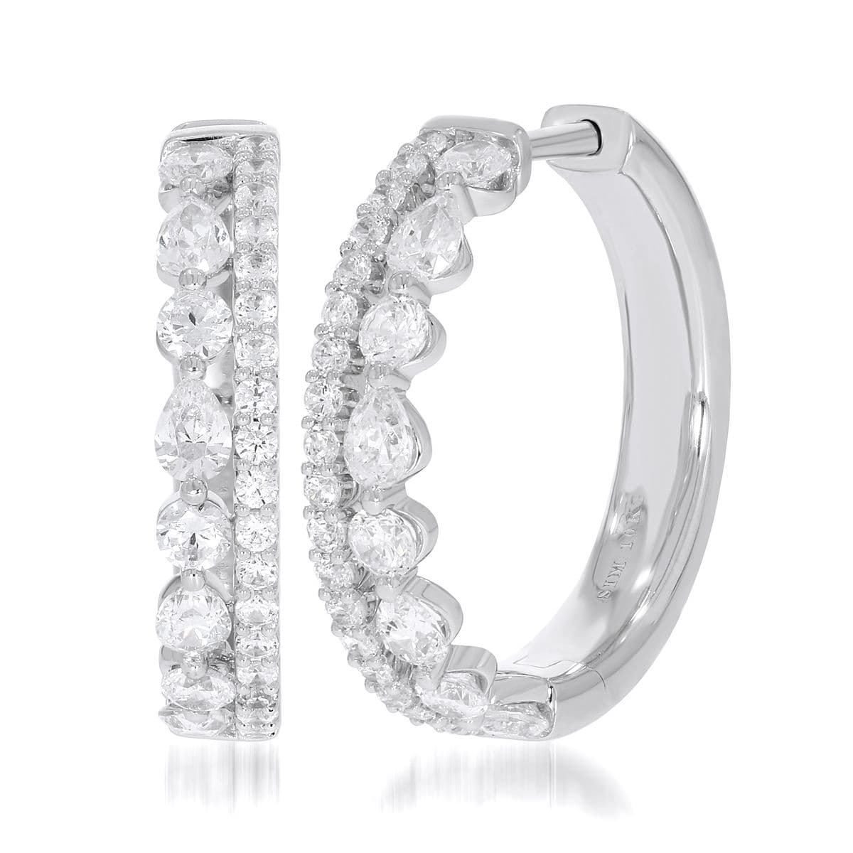 Diamond Hoop Earrings, style 22-V0269