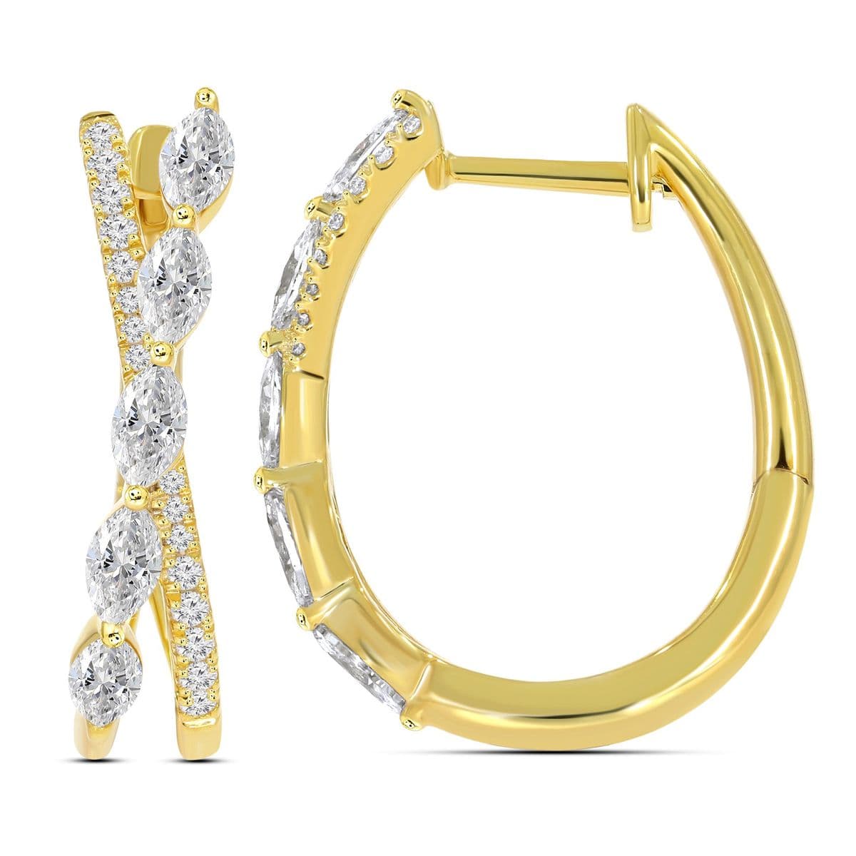 Diamond Hoop Earrings, style 22-V0291