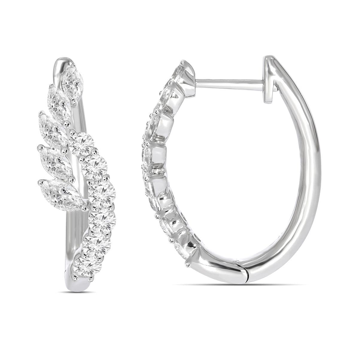 Diamond Hoop Earrings, style 22-V0292