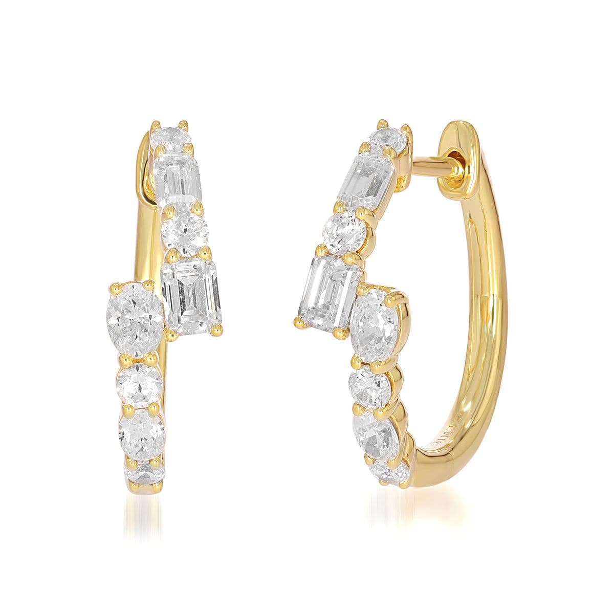 Diamond Hoop Earrings, style 22-V0294