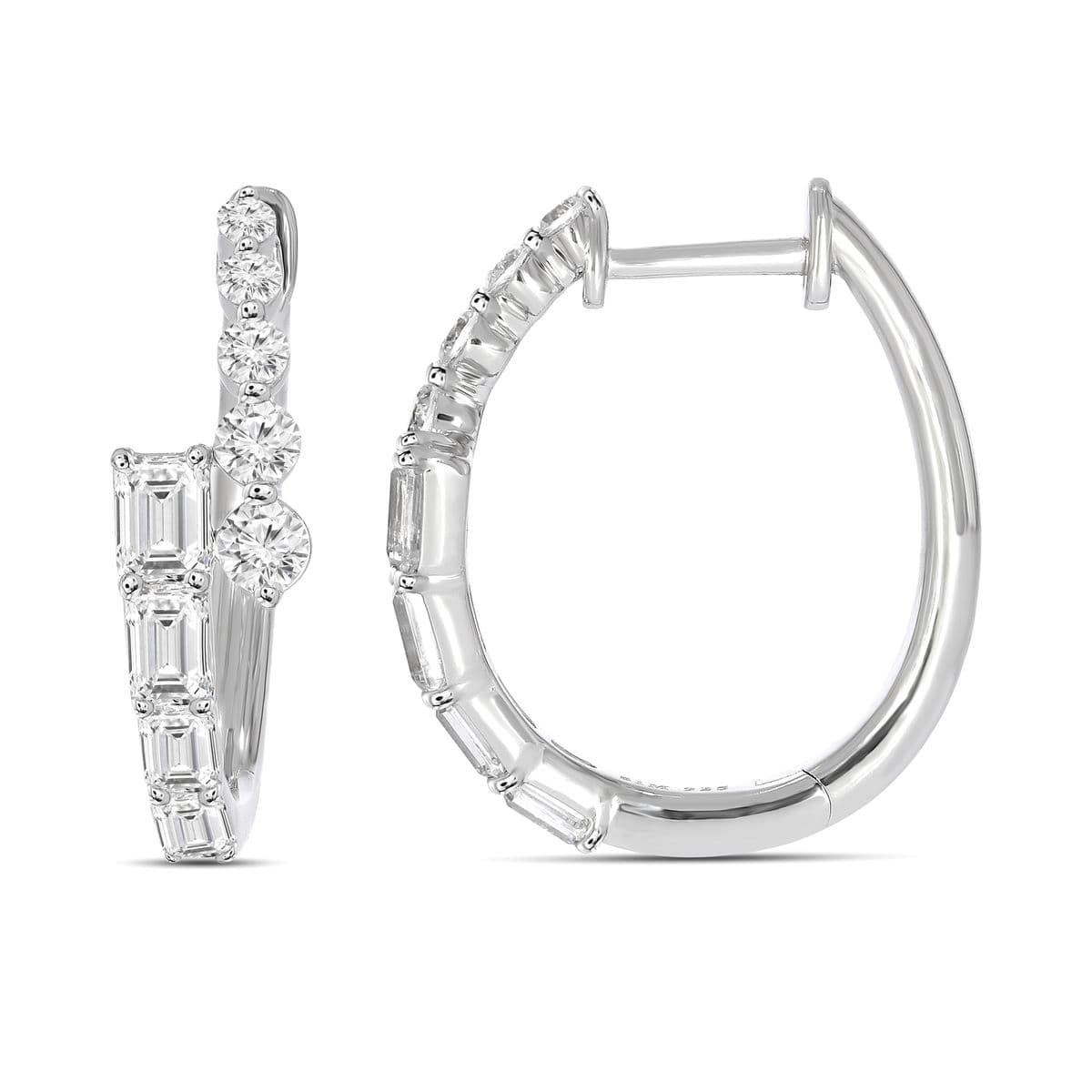 Diamond Hoop Earrings, style 22-V0295