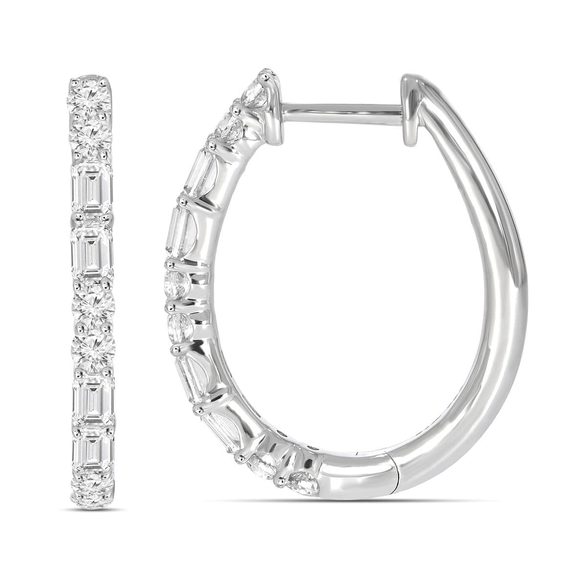 Diamond Hoop Earrings, style 22-V0300