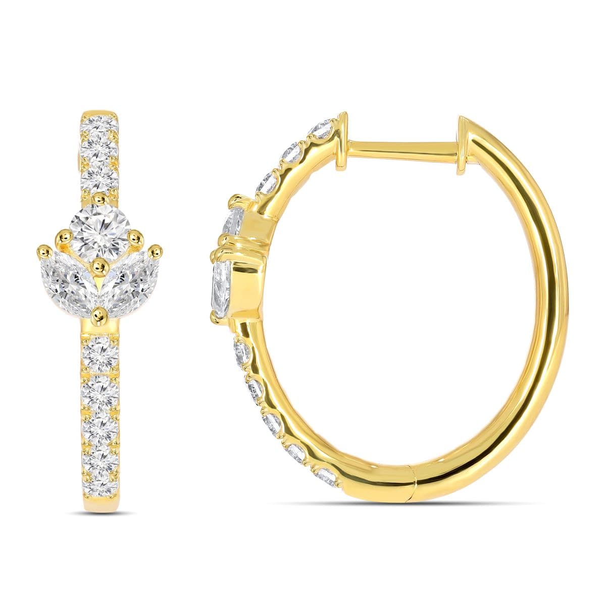 Diamond Hoop Earrings, style 22-V0301