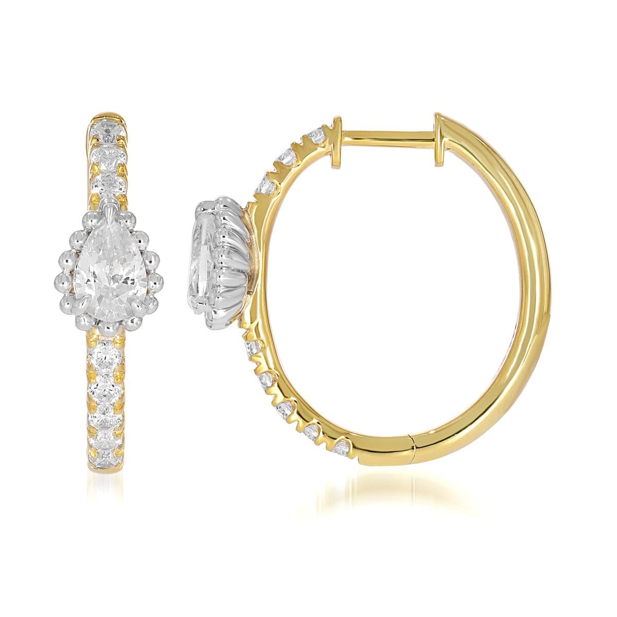 Diamond Hoop Earrings, style 22-V0306