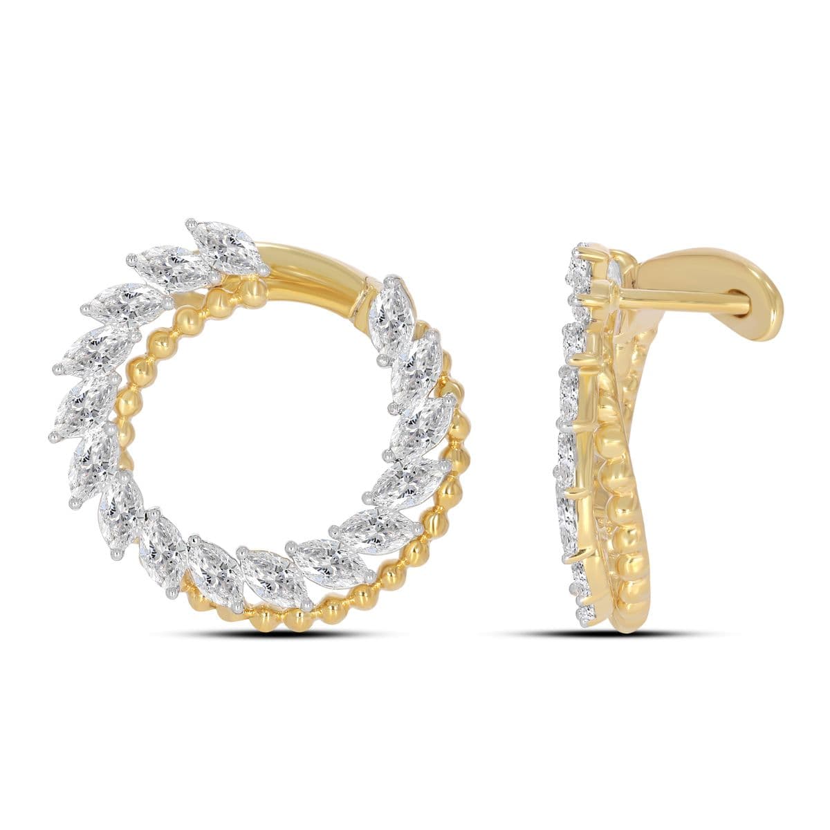 Diamond Hoop Earrings, style 22-V0316