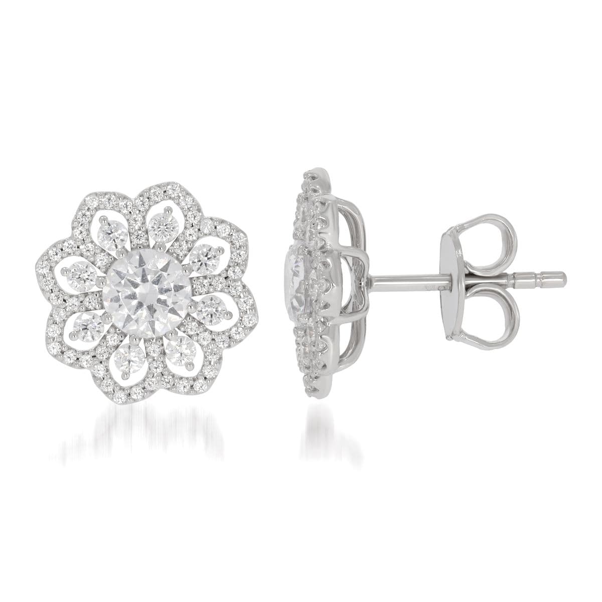 Solitaire Plus Stud Earrings, style 02-V0308